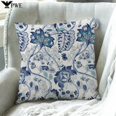 Hampton Style Flower Cushion Cover – Printed Pillow Case for Sofa - Himpall